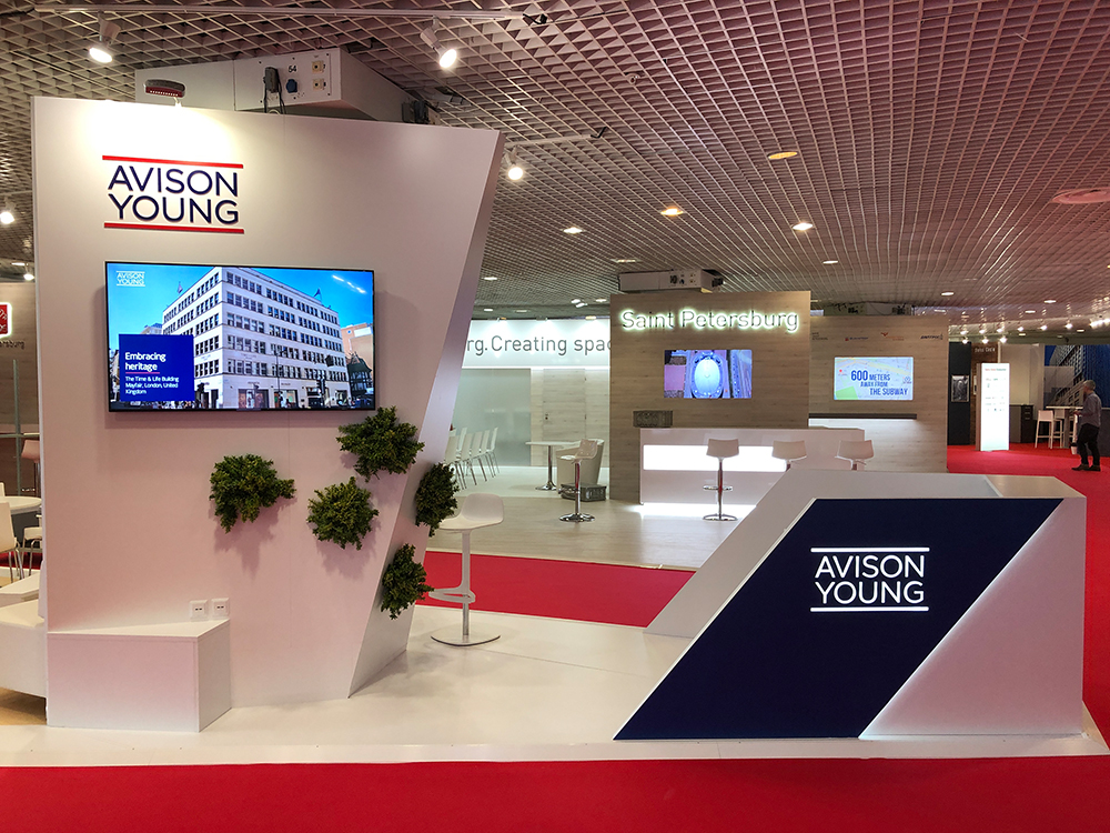 exhibition stand Avision Young MIPIM 2019 in Cannes France